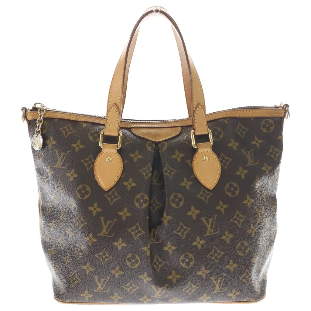 Louis Vuitton Monogram Palermo PM 2-Way Shoulder Bag Brown Leather Gold