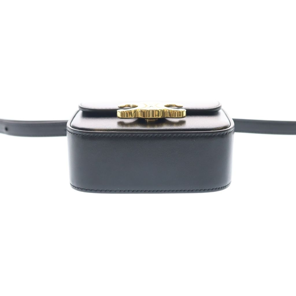 Celine Triomphe Mini Claude Leather Shoulder Bag Black — view 4
