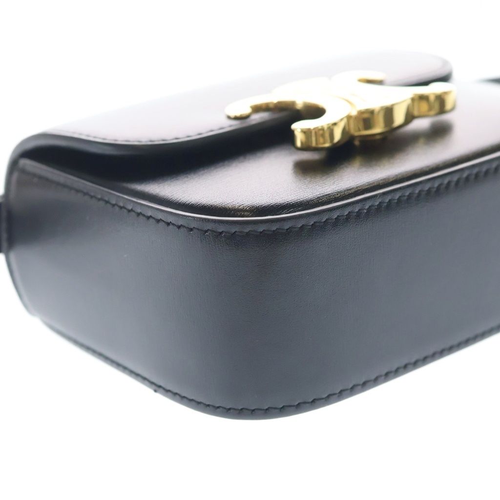 Celine Triomphe Mini Claude Leather Shoulder Bag Black — view 5