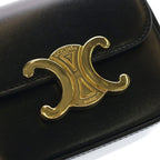 Celine Triomphe Mini Claude Leather Shoulder Bag Black — view 6