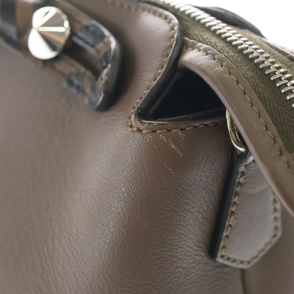 Fendi by the Way 2-Way Shoulder Bag Zucca Pattern Brown Leather Silver — view 7