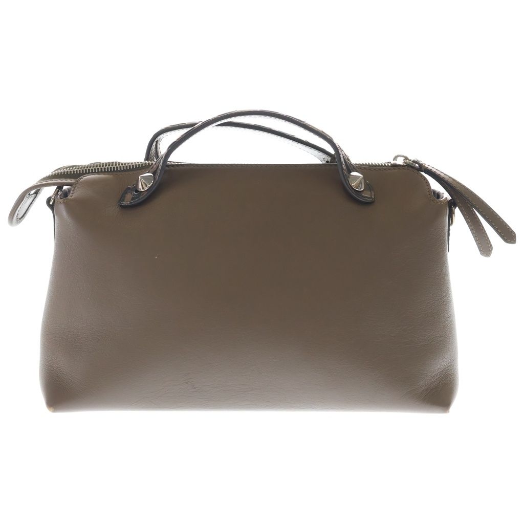 Fendi by the Way 2-Way Shoulder Bag Zucca Pattern Brown Leather Silver — view 2