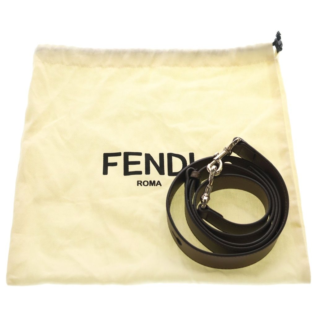 Fendi by the Way 2-Way Shoulder Bag Zucca Pattern Brown Leather Silver — view 9