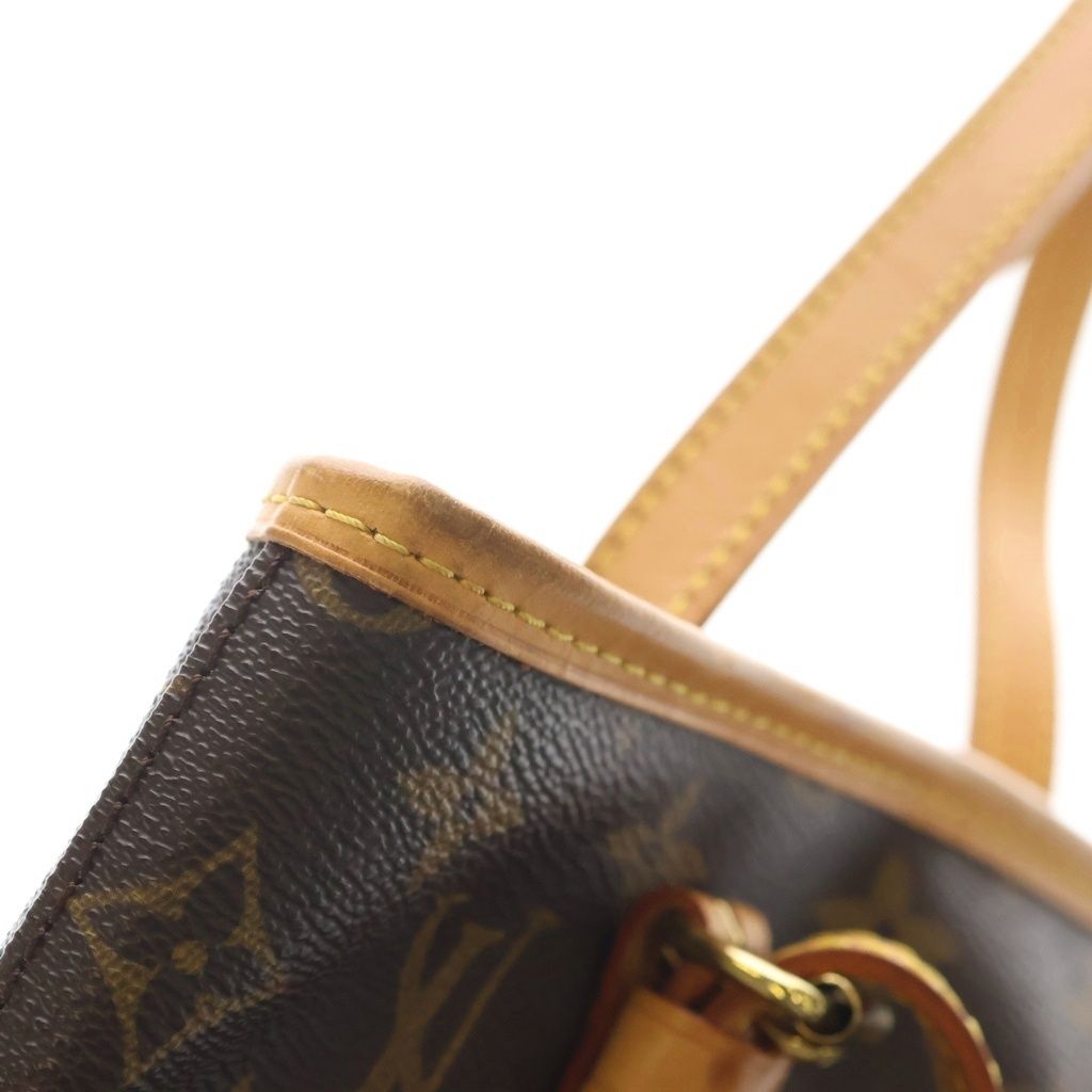 Louis Vuitton Monogram Baguette PM Handbag Mini Tote Brown Leather Gold — view 8
