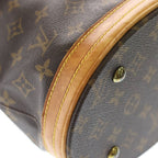 Louis Vuitton Monogram Baguette PM Handbag Mini Tote Brown Leather Gold — view 5