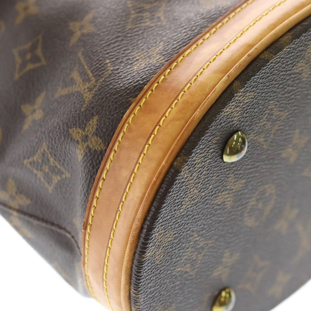Louis Vuitton Monogram Baguette PM Handbag Mini Tote Brown Leather Gold — view 5