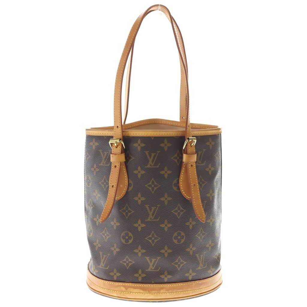 Louis Vuitton Monogram Baguette PM Handbag Mini Tote Brown Leather Gold