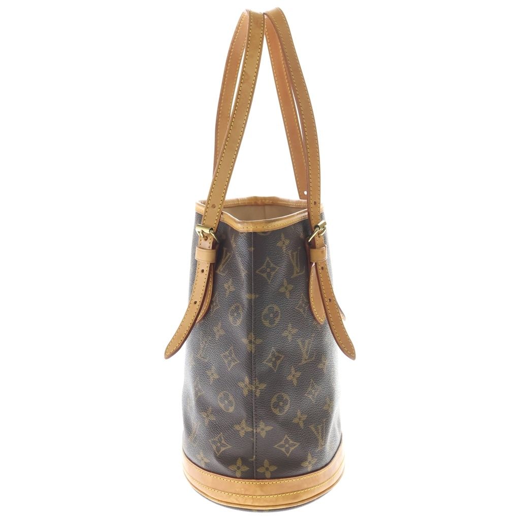 Louis Vuitton Monogram Baguette PM Handbag Mini Tote Brown Leather Gold — view 3