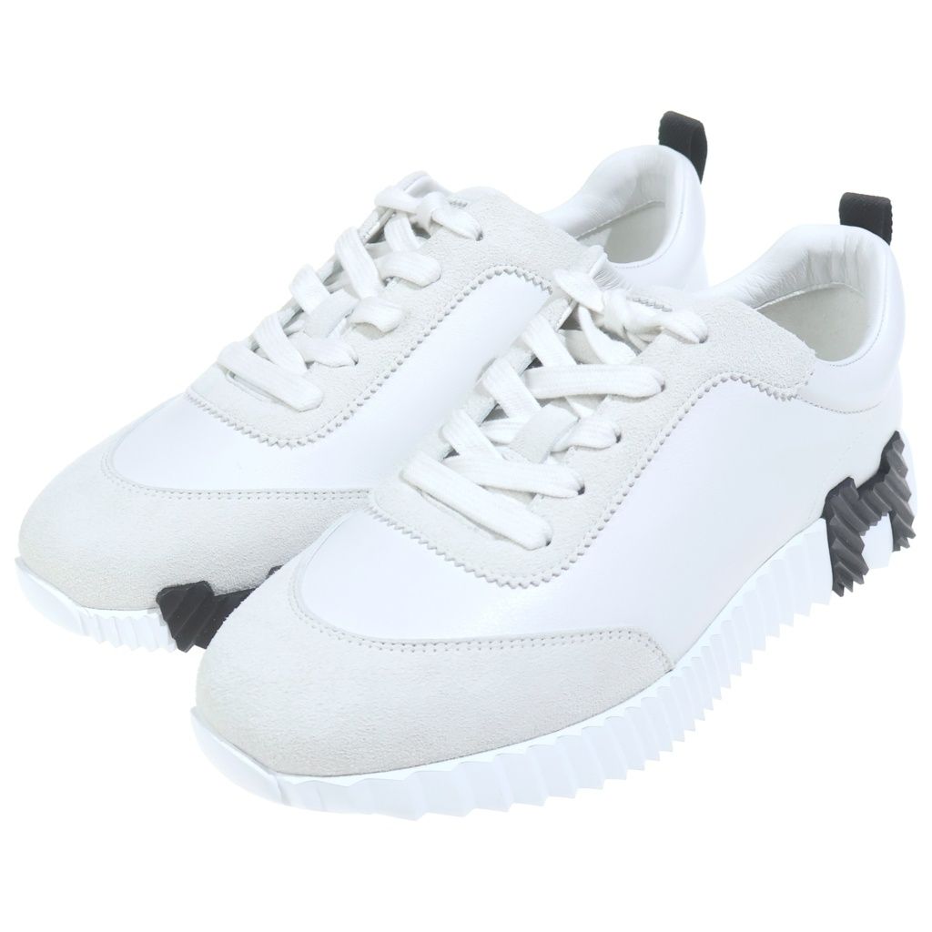 Hermes Bouncing Logo Leather Sneakers White — view 2