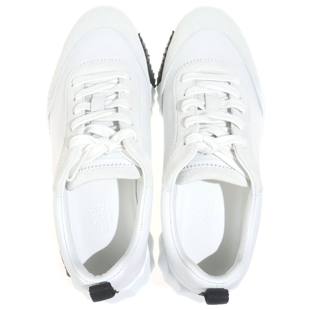 Hermes Bouncing Logo Leather Sneakers White — view 4