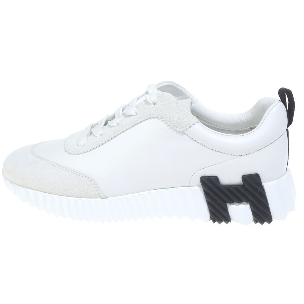 Hermes Bouncing Logo Leather Sneakers White