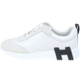 Hermes Bouncing Logo Leather Sneakers White