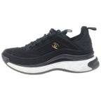 Chanel CC Logo Suede Leather Sneakers Black