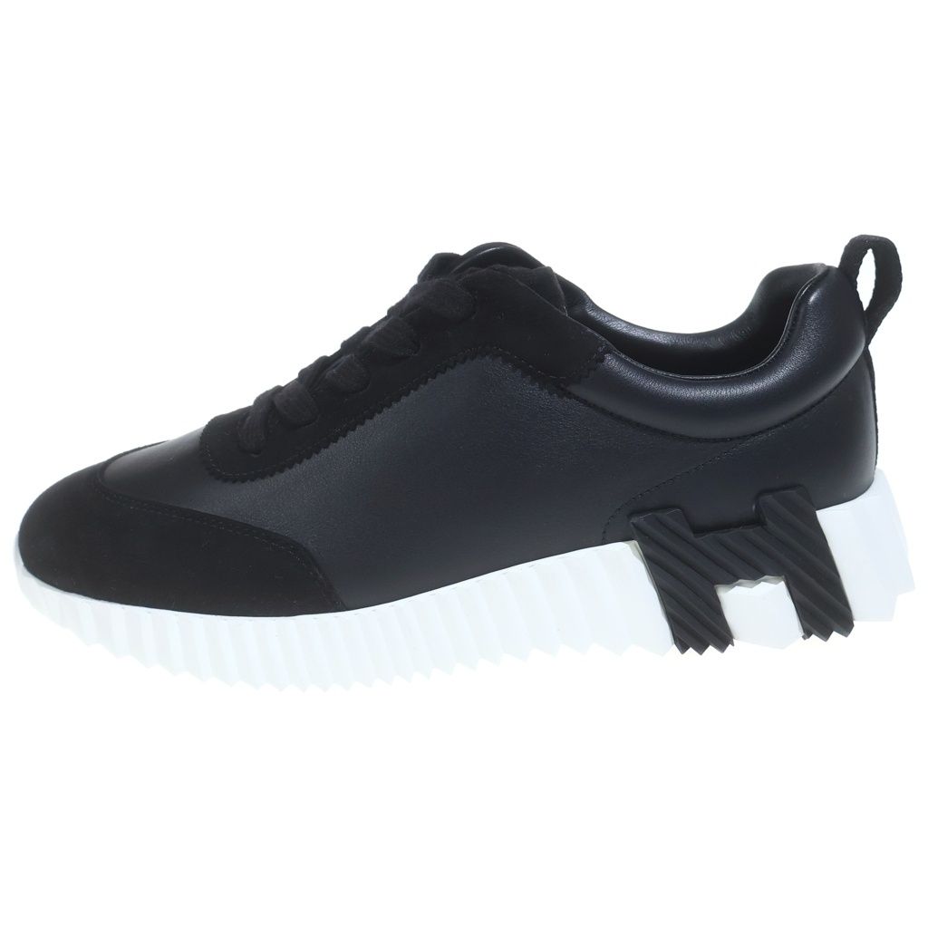 Hermes Bouncing Logo Leather Sneakers Black