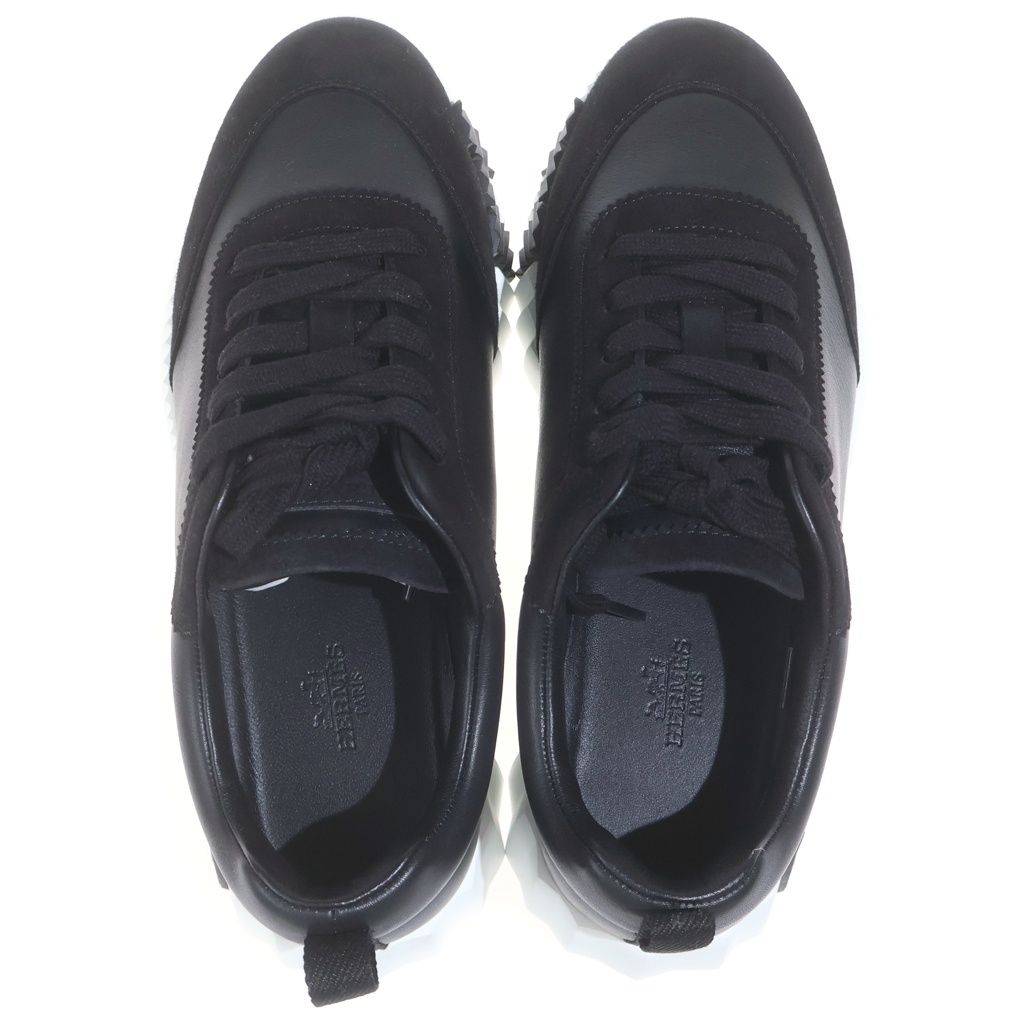 Hermes Bouncing Logo Leather Sneakers Black — view 4