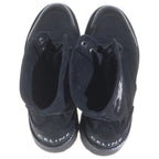 Celine Logo Lace Up Short Boots Rugged Sole Black — view 4