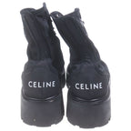 Celine Logo Lace Up Short Boots Rugged Sole Black — view 3
