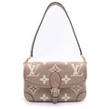 Louis Vuitton Monogram Empreinte Diane Beige Shoulder Bag Leather Gold