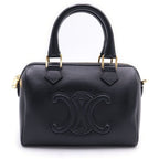 Celine Small Boston Cuill 2-Way Bag Black Leather Gold