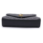 Saint Laurent Envelope Chain Shoulder Bag Black Caviar Gold — view 4