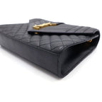 Saint Laurent Envelope Chain Shoulder Bag Black Caviar Gold — view 5