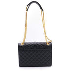 Saint Laurent Envelope Chain Shoulder Bag Black Caviar Gold — view 2