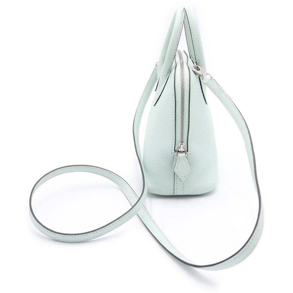 Hermes Bolide Mini Chevre Silver 2-Way Shoulder Bag Vert Peppermint Green — view 3