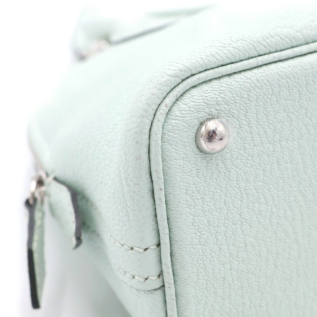 Hermes Bolide Mini Chevre Silver 2-Way Shoulder Bag Vert Peppermint Green — view 6