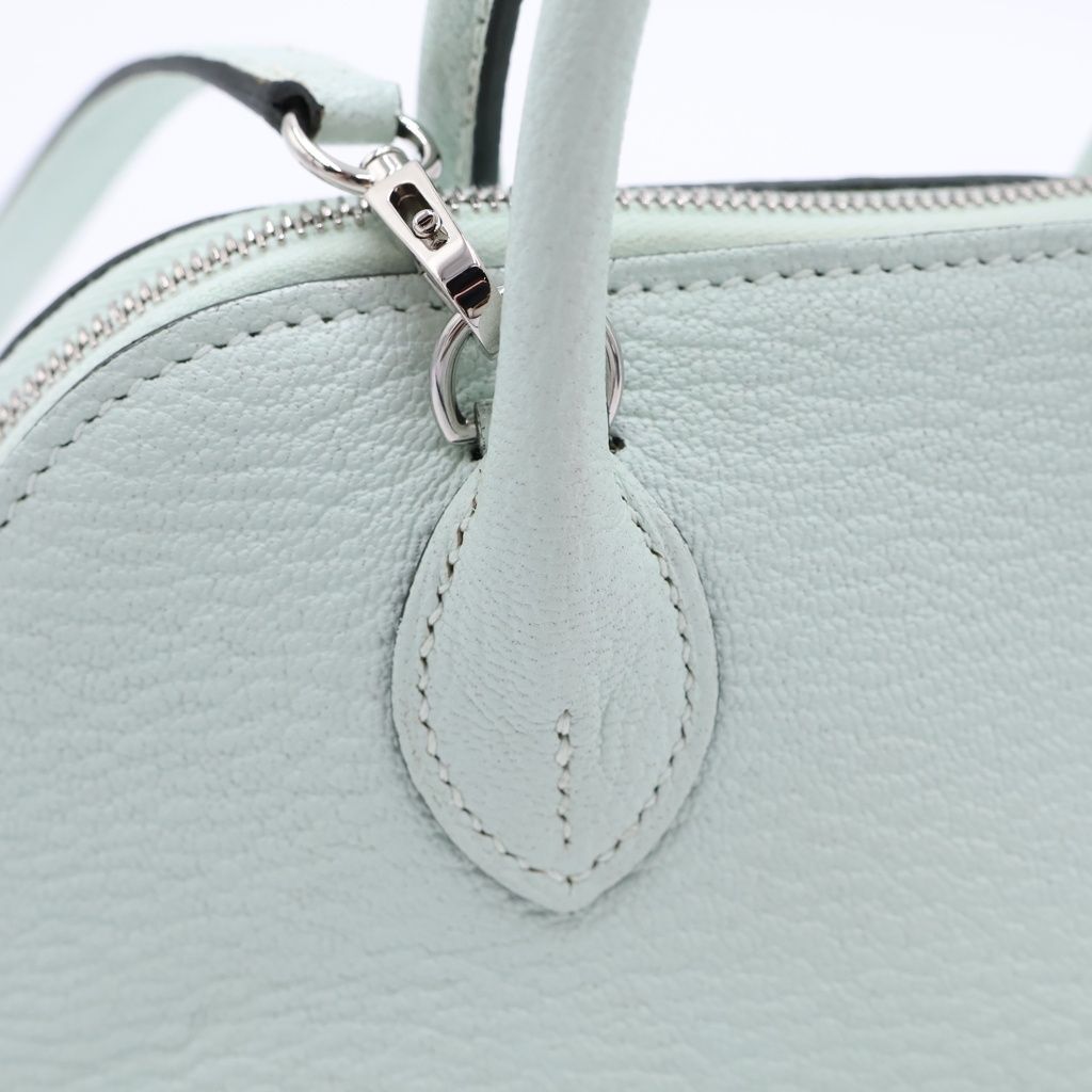 Hermes Bolide Mini Chevre Silver 2-Way Shoulder Bag Vert Peppermint Green — view 7