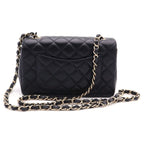 Chanel Quilted 20 S Flap Shoulder Bag Chain Black Lambskin Gold — view 2
