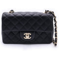Chanel Quilted 20 S Flap Shoulder Bag Chain Black Lambskin Gold