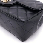 Chanel Quilted 20 S Flap Shoulder Bag Chain Black Lambskin Gold — view 5