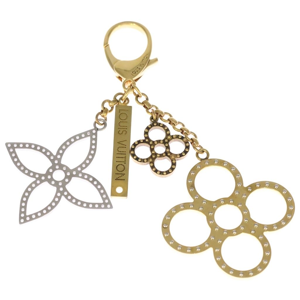 Louis Vuitton Flower Bijou Sac Tapage Bag Charm Key Holder Gold Silver