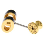 Hermes Mini Pop Logo Earrings Black Gold — view 5