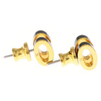 Hermes Mini Pop Logo Earrings Black Gold — view 3