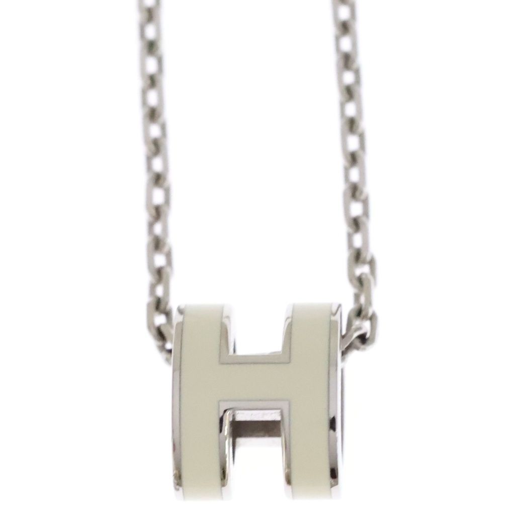 Hermes Pop Pendant Chain White Silver — view 3
