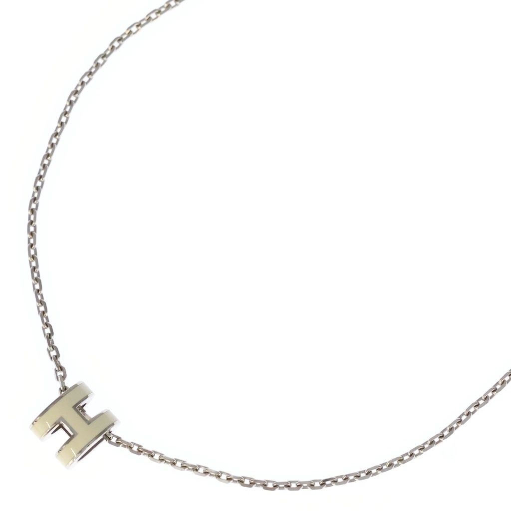 Hermes Pop Pendant Chain White Silver