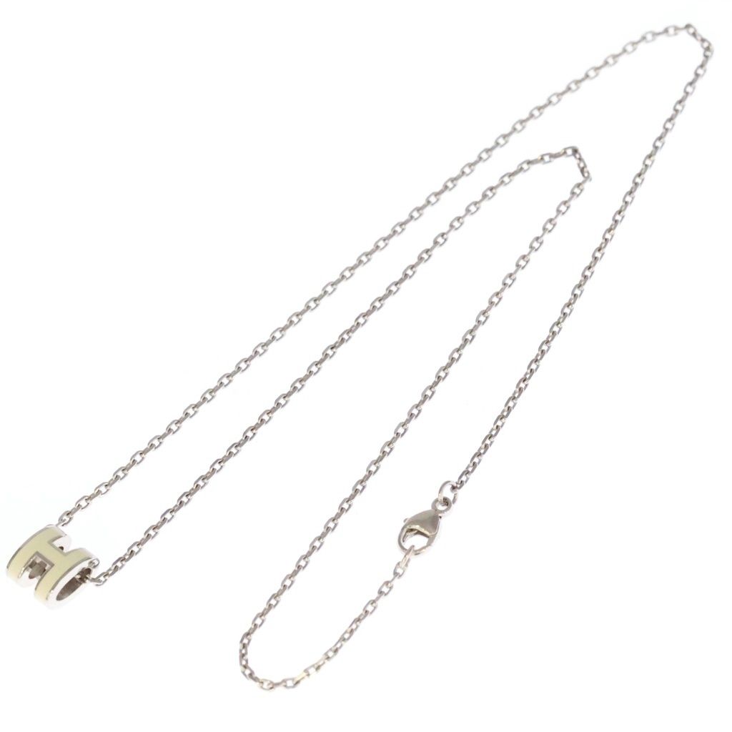 Hermes Pop Pendant Chain White Silver — view 2