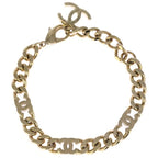 Chanel CC Logo Cub Chain Bracelet Gold Black — view 2