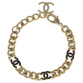 Chanel CC Logo Cub Chain Bracelet Gold Black