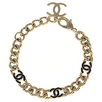 Chanel CC Logo Cub Chain Bracelet Gold Black