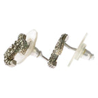 Chanel CC Logo Rhinestone Earrings 15c Silver — view 4