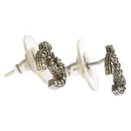 Chanel CC Logo Rhinestone Earrings 15c Silver — view 3