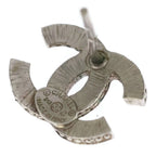 Chanel CC Logo Rhinestone Earrings 15c Silver — view 5