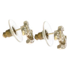 Chanel CC Logo Rhinestone Earrings Gold — view 3