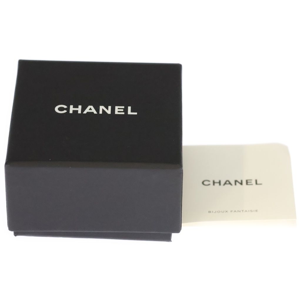 Chanel CC Logo Chain Rhinestone Leather Ring Gold — view 6