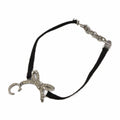 Dior Choker Ribbon Silver Color Black Necklace