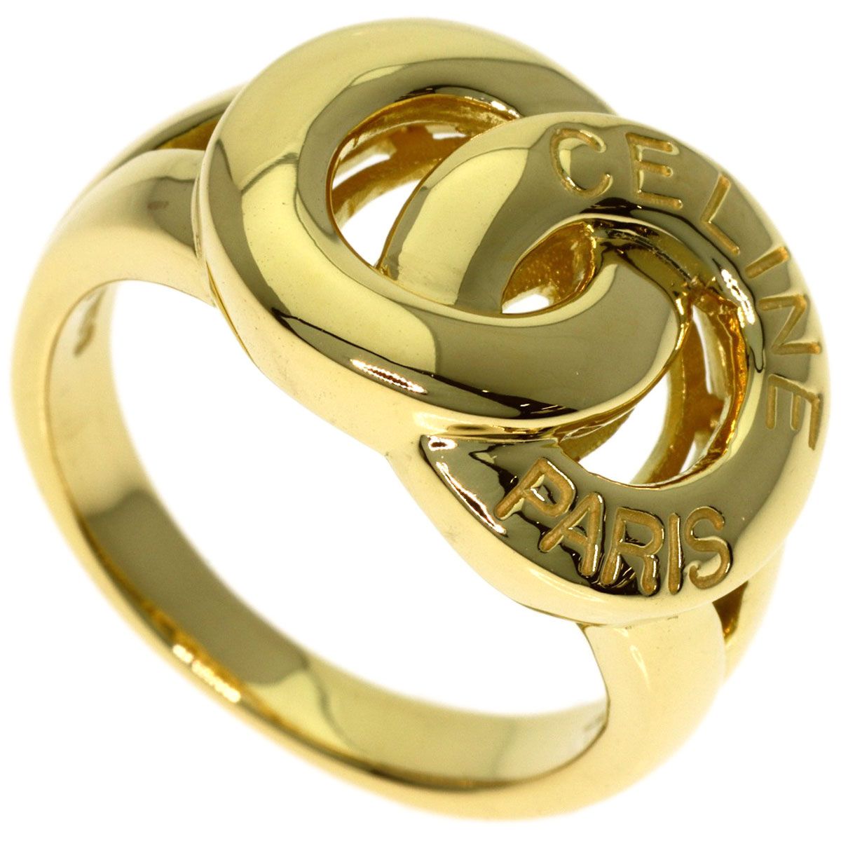 Celine Double Circle Ring 18k Yellow Gold