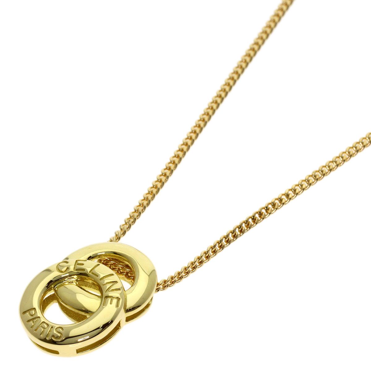 Celine Double Circle Necklace 18k Yellow Gold