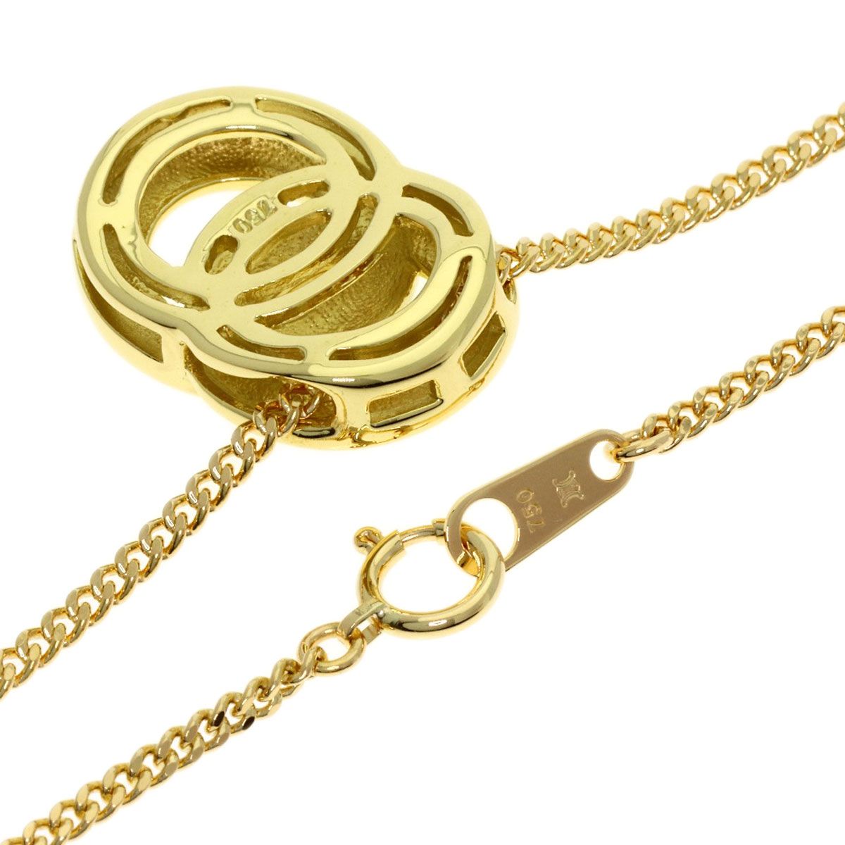 Celine Double Circle Necklace 18k Yellow Gold — view 2